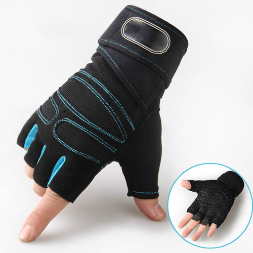 Men Gym Gloves Half Finger Cycling Gloves Pro Fitness Weight Lifting